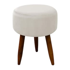 Puff Decorativo Redondo Pé Palito Herrero Nude Areia