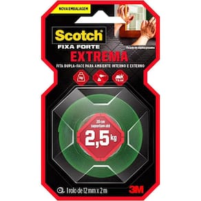 Fita Dupla Face Fixa Forte 12mmx2m Scotch 3m