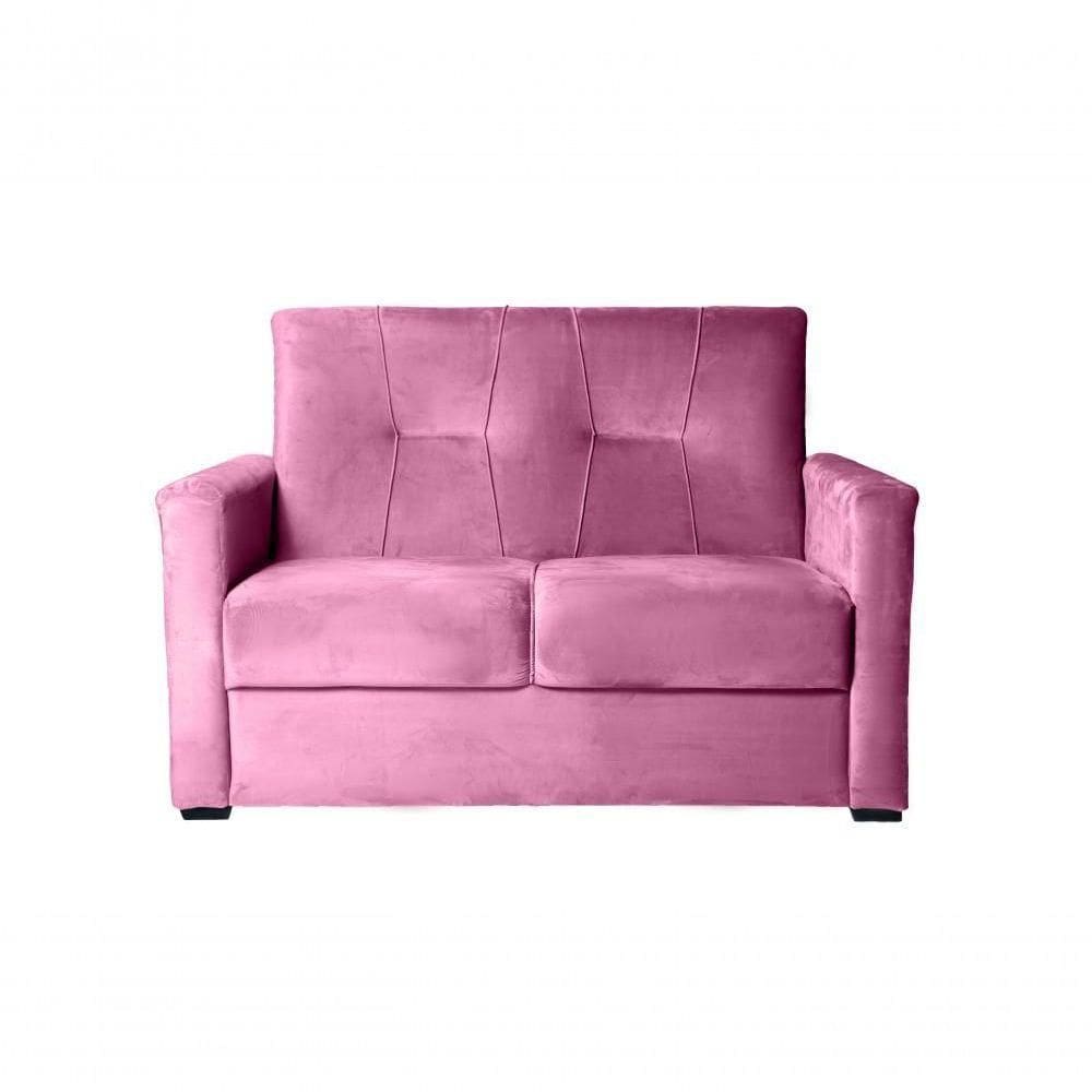 Sofá 2 Lugares Pequeno Alice E Porta Controle Herreiro Rosa