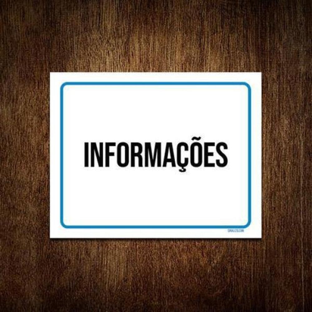 Kit 3 Placas Ambiente Sinalização Setor Informações