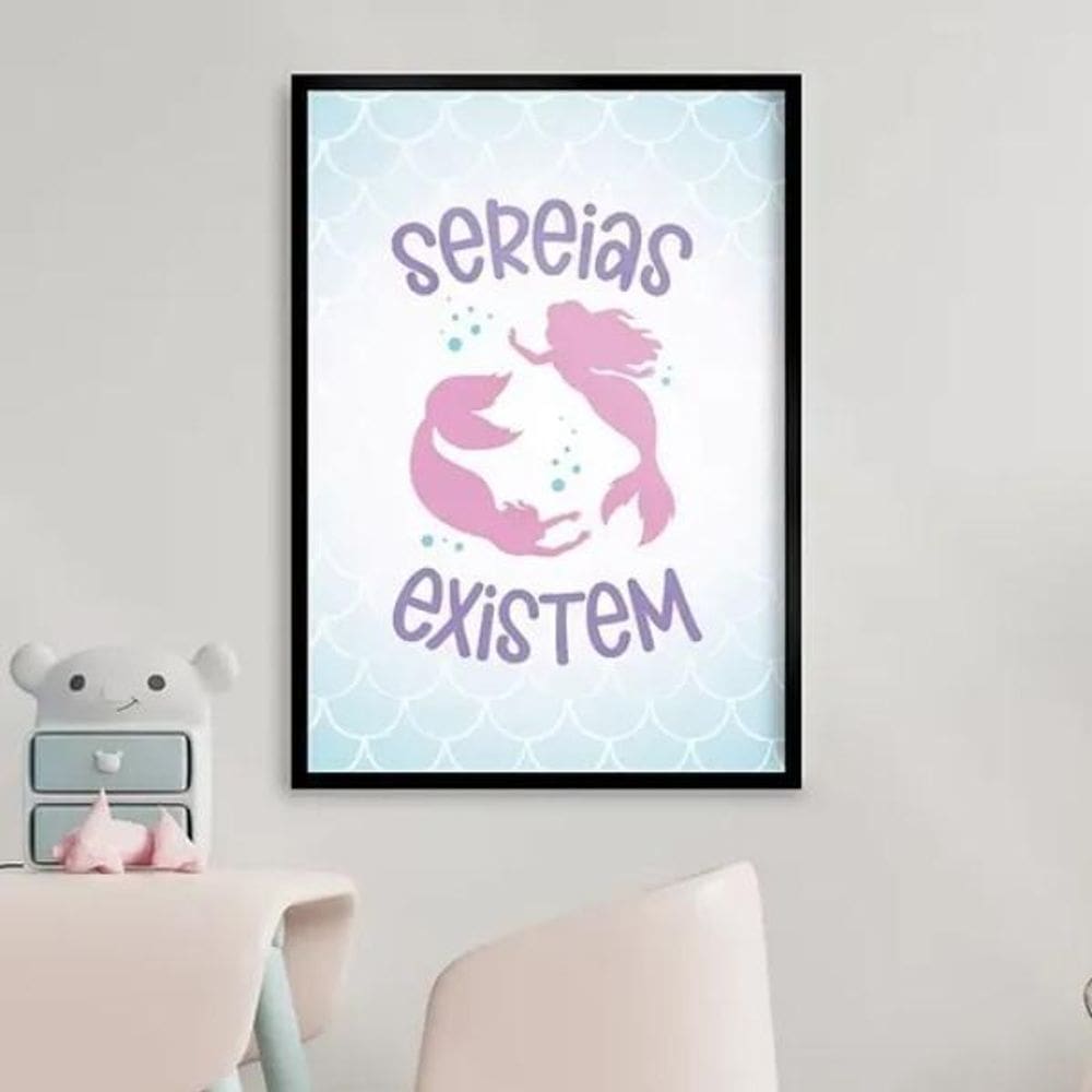 Quadro Decorativo Sereias Existem 33X24Cm