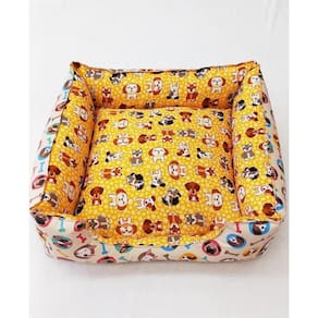 Cama Pet Luxo De Cachorrinhos Branco/Laranja Cães E Gatos M