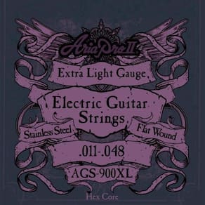 Encordoamento Guitarra Flat Wound .011 Ags900Xl Aria Pro Ii