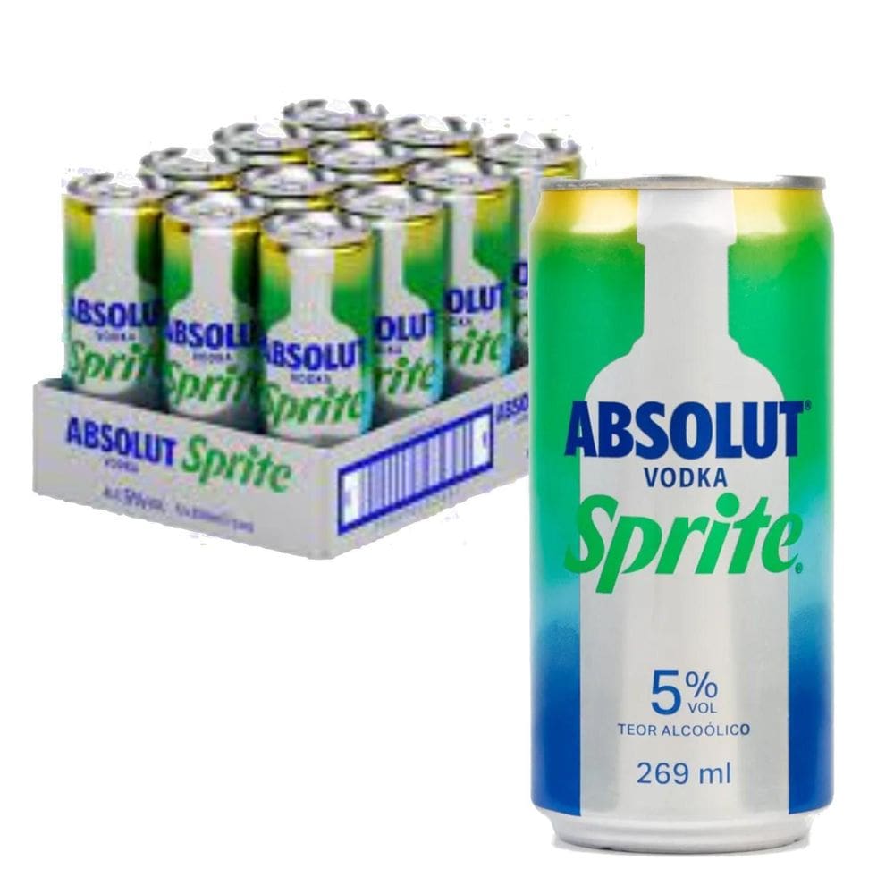 Kit Com 12Und Drink Pronto Vodka Absolut+Sprite Lata 269Ml