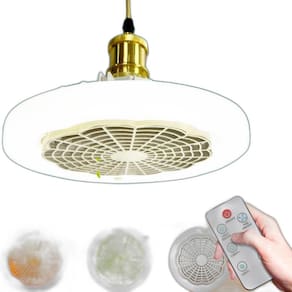 Ventilador De Teto Com Luz Led Ajustável E Controle E27