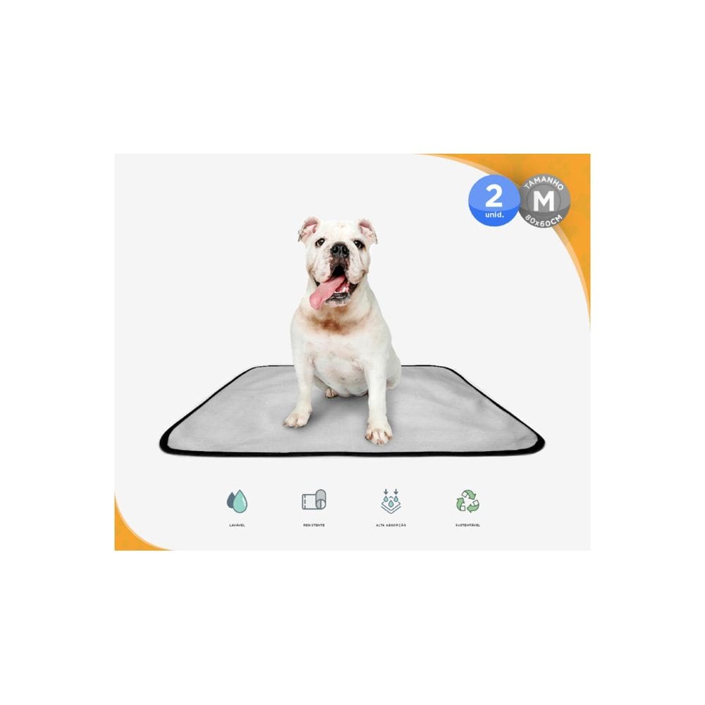 Kit Tapetes Higiênico Lavável Super Absorção, 2 M, 60X80 Cm
