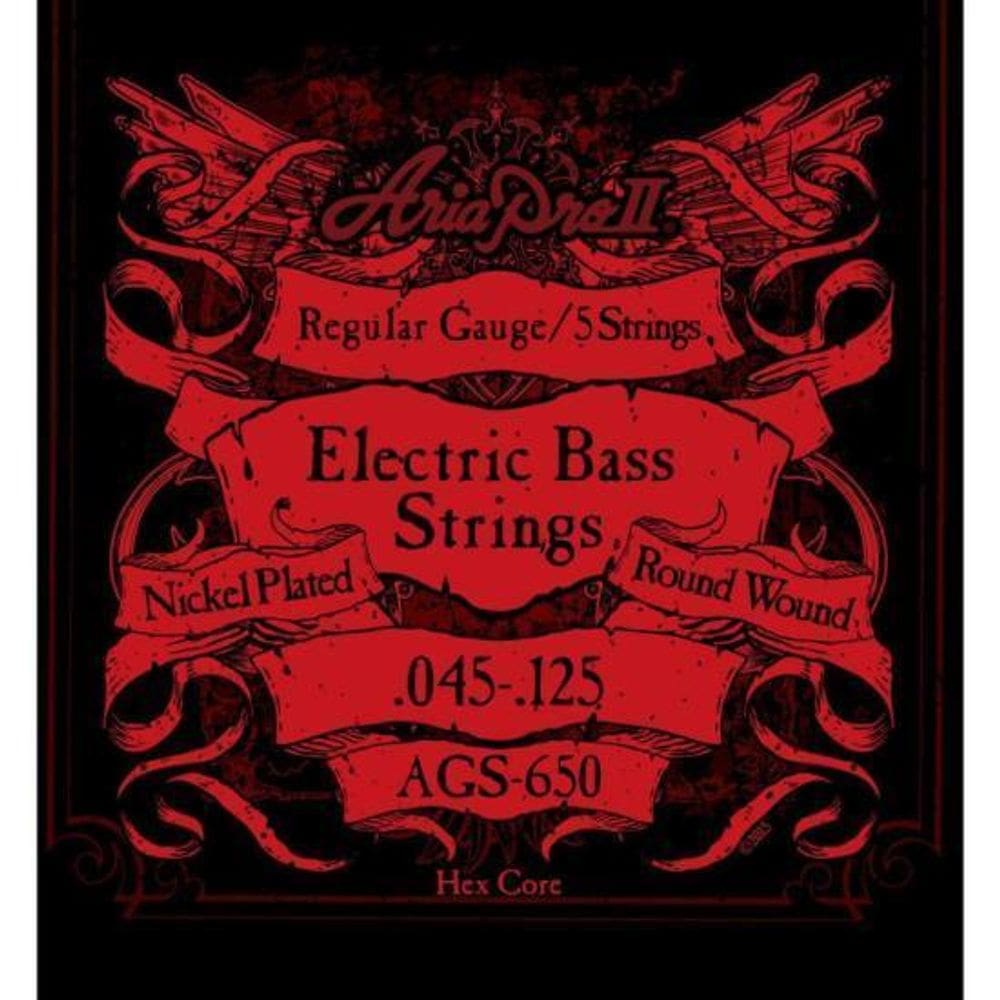 Encordoamento Baixo 5 Cordas Escala .045 Ags650 Aria Pro Ii
