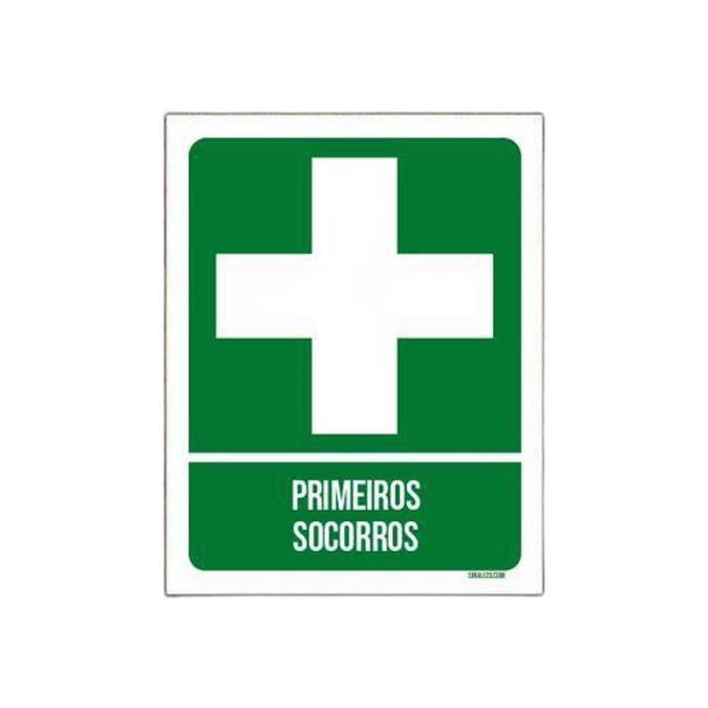 Placa Sinalização Ambiente Primeiros Socorros 18X23