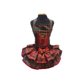 Vestido Pet Jardineira Temático Verde Natal Para Cães Tam 4