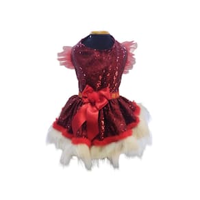 Vestido Festivo Pet Natalino Paete Para Cães Tam 6