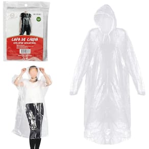 Capa De Chuva Adulto De Plastico Tamanho Unico