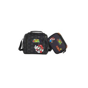 Kit Luxo Super Mario Lancheira Térmica+Estojo Box - Marrom