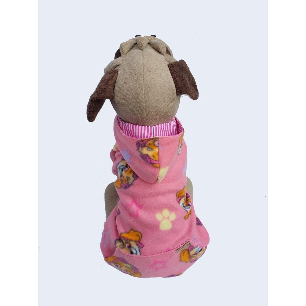 Blusa Pet Rosa Cachorrinhos Com Capuz Dupla Face Tam P