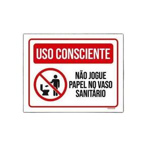 Placa Sinalização - Uso Consciente Papel No Vaso 36X46
