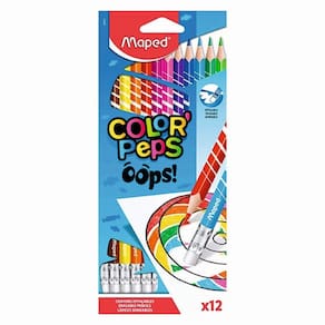 Lápis de Cor Apagável 12 Cores Oops Color Peps Maped