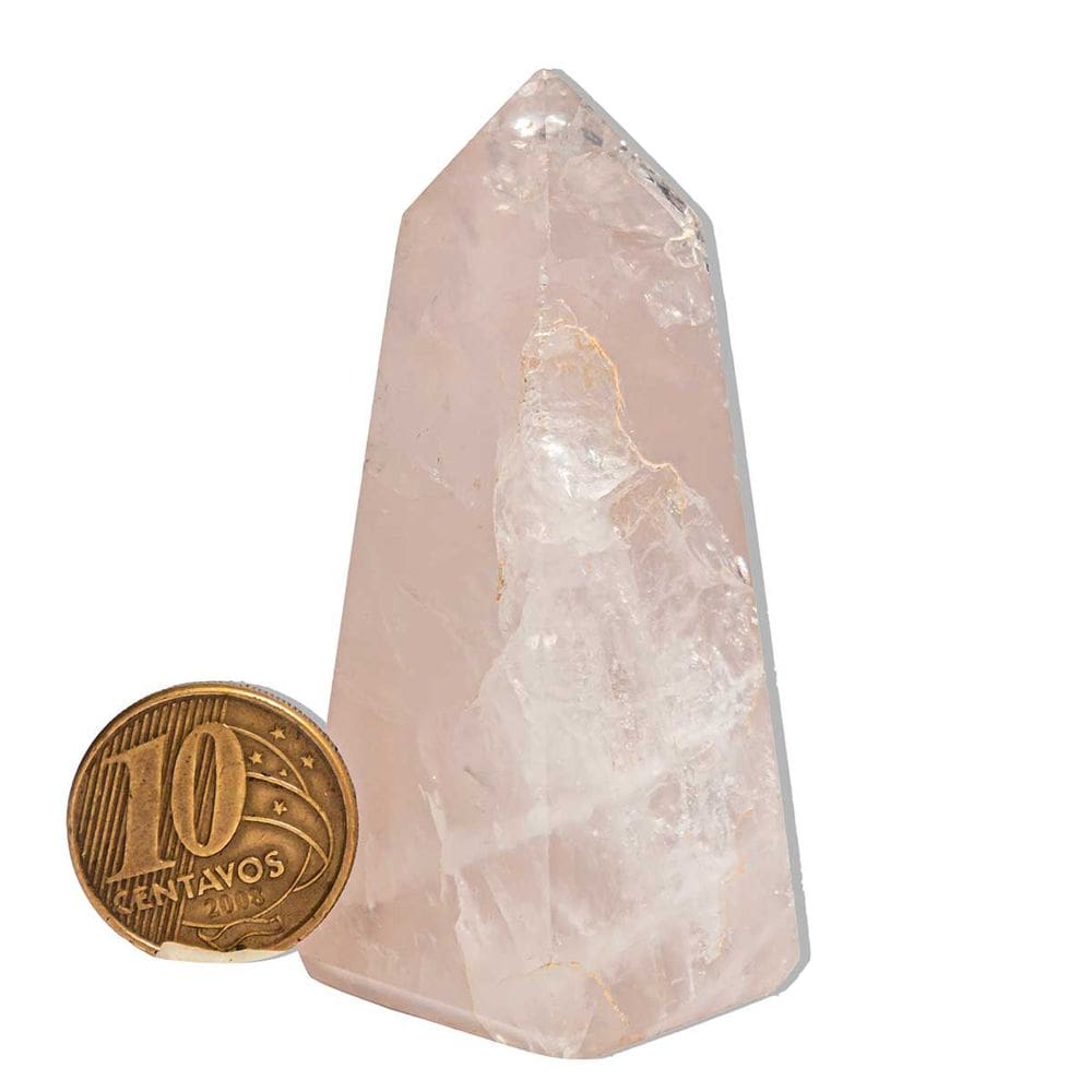 Obelisco Quartzo Rosa Lapidado 50 a 100g 50 a 70mm Classe B