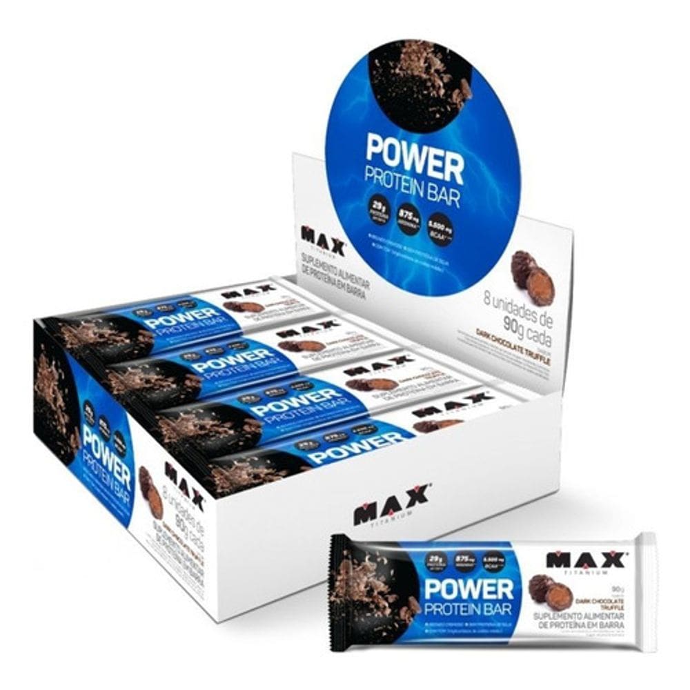 Power Protein Bar (Caixa c/ 8un de 90g) Max Titanium