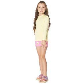 Camiseta Infantil Uv 50+ Manga Longa Proteção Sol Praia Lisa