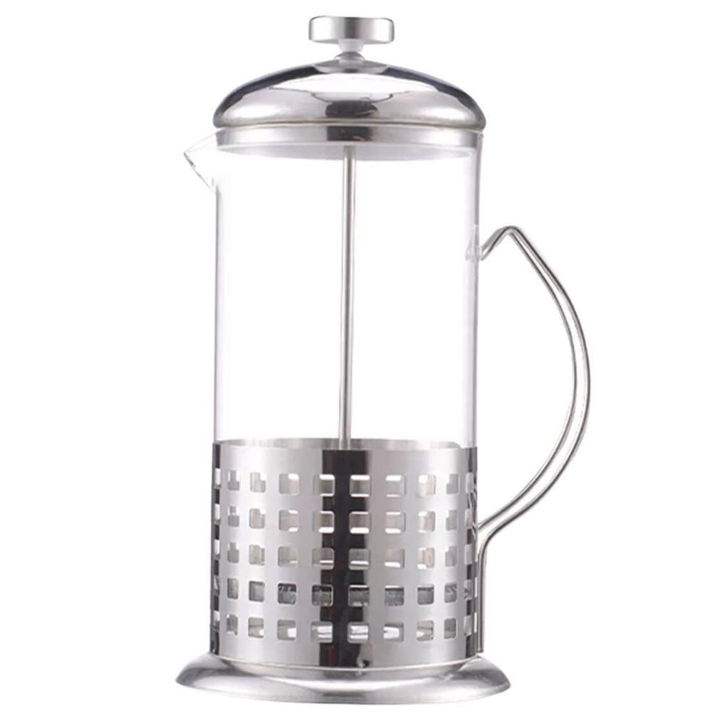 Cafeteira Francesa Dolce Home Quadrados Prata - D1519