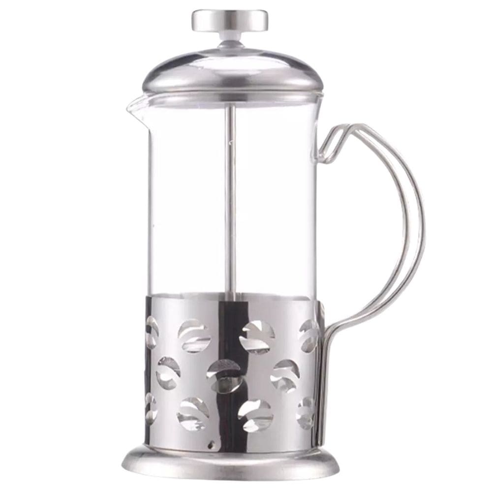 Cafeteira Prensa Francesa Gourmet Em Vidro E Aço Inox 350ml Café Profissional Prata Alta Qualidade