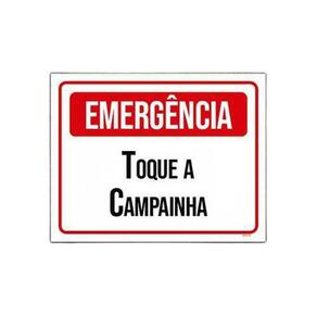 Placa Sinalização - Emergência Toque Campainha 36x46