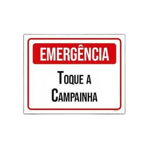 Placa Sinalização - Emergência Toque Campainha 36x46