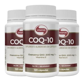 kit Coenzima Q10 200mg (120 Caps) Vitafor 3 unidades