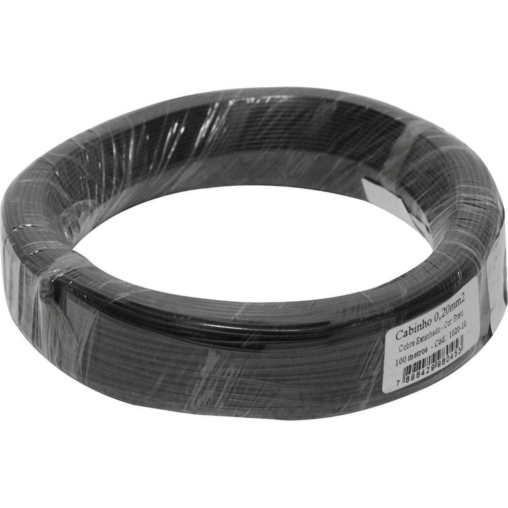 Fio Cabinho 0,20Mm Preto Rl100M Tiaflex