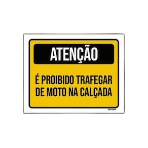 Kit 5 Placas Atenção É Proibido Trafegar Moto Calçada
