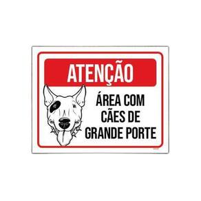 Placa Atenção Área Cães Grande Porte Pitbull 36X46