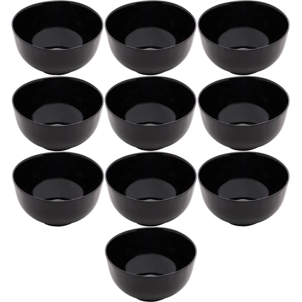 10 Tigelas de Vidro Opalino 700ml Diwali Black 14x8cm Lyor Bowl Petiscos Cumbuca