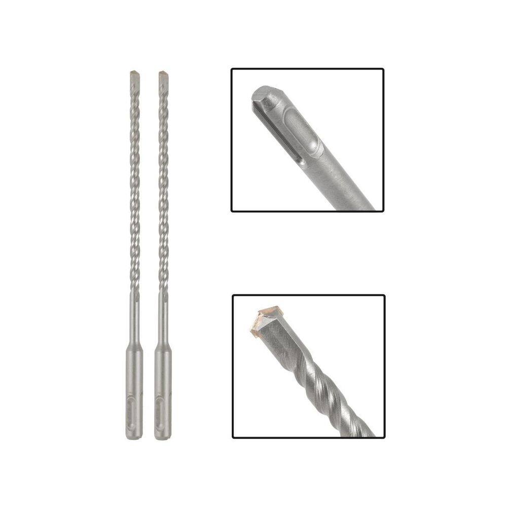 Jogo 2 Brocas Sds Plus 8X400 Mm Aço Carbono Tungstênio