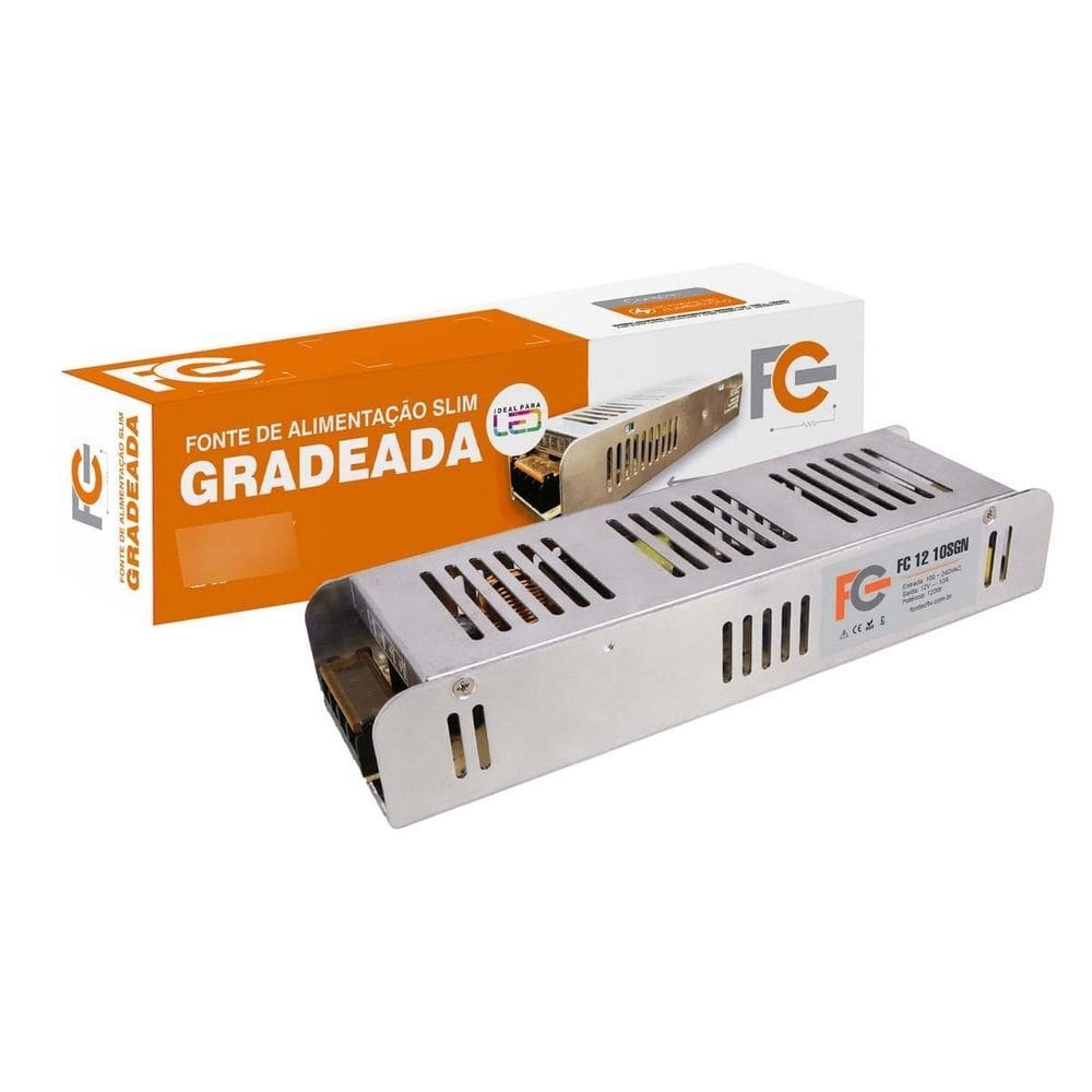 Fonte Chaveada Slim Cftv 12V 10A 120W Universal Bivolt Nfe