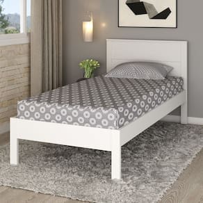 Cama de Solteiro 190 Cm X 92 Cm 42,4 Cm Branco