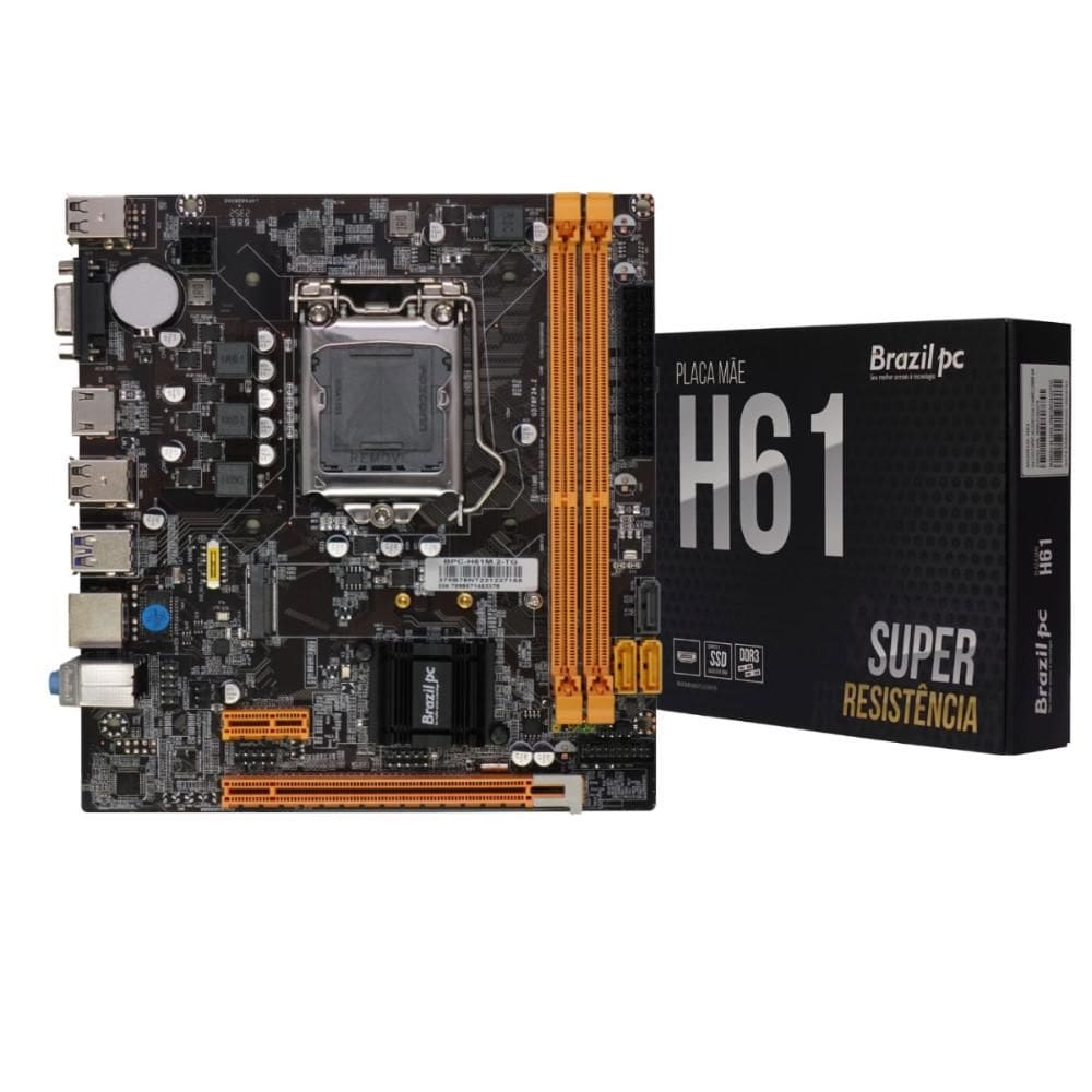 Placa Mãe BrazilPC BPC-H61M.2-TG - LGA 1155 DDR3 Chipset Intel H61 - M.2 USB - HDMI/VGA - Micro ATX