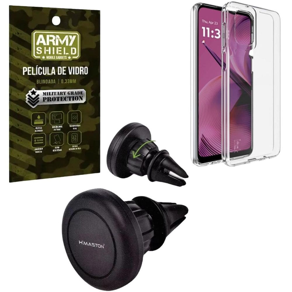 Capa Capinha Transparente Para Moto G55 + Suporte Carro