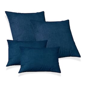 Kit 2 Capas de Almofadas 50x50 + 2 Capa 30x50cm Glamour Azul