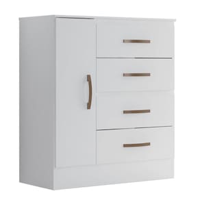 Cômoda Sapateira para Quarto 1 Porta 4 Gavetas Lisa