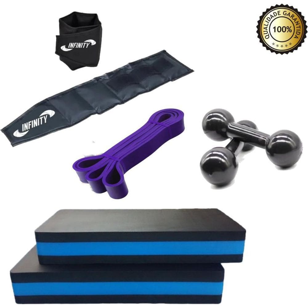 Kit 2 Step Em Eva 15 Cm + Caneleira 4 Kg + Halter 6 Kg +Band