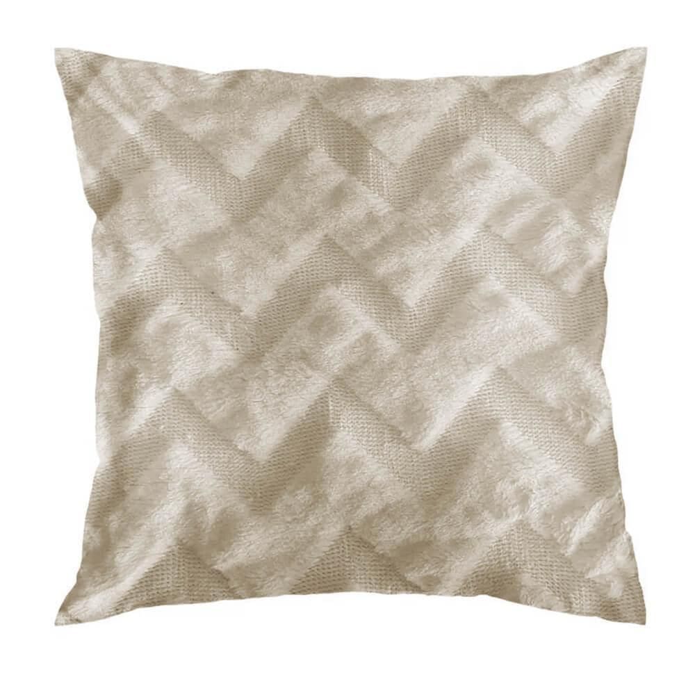 Capa De Almofada Plush 43 X 43 - Jolitex Bege