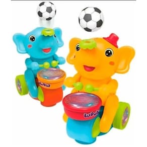 Elefante Equilibrista Infantil Luz E Som Bate E Toca Música