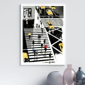 Quadro Figurativo New York - Sombrinhas 24X18Cm