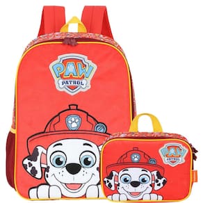 Mochila Patrulha Canina De Alças + Lancheira Infantil Veludo