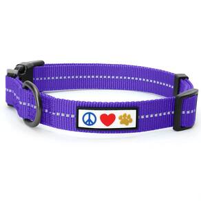 Coleira para cães Pawtitas Reciclada Refletiva Grande de Quartzo Roxo