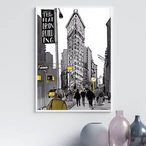 Quadro Figurativo New York - Amarelo 24X18Cm