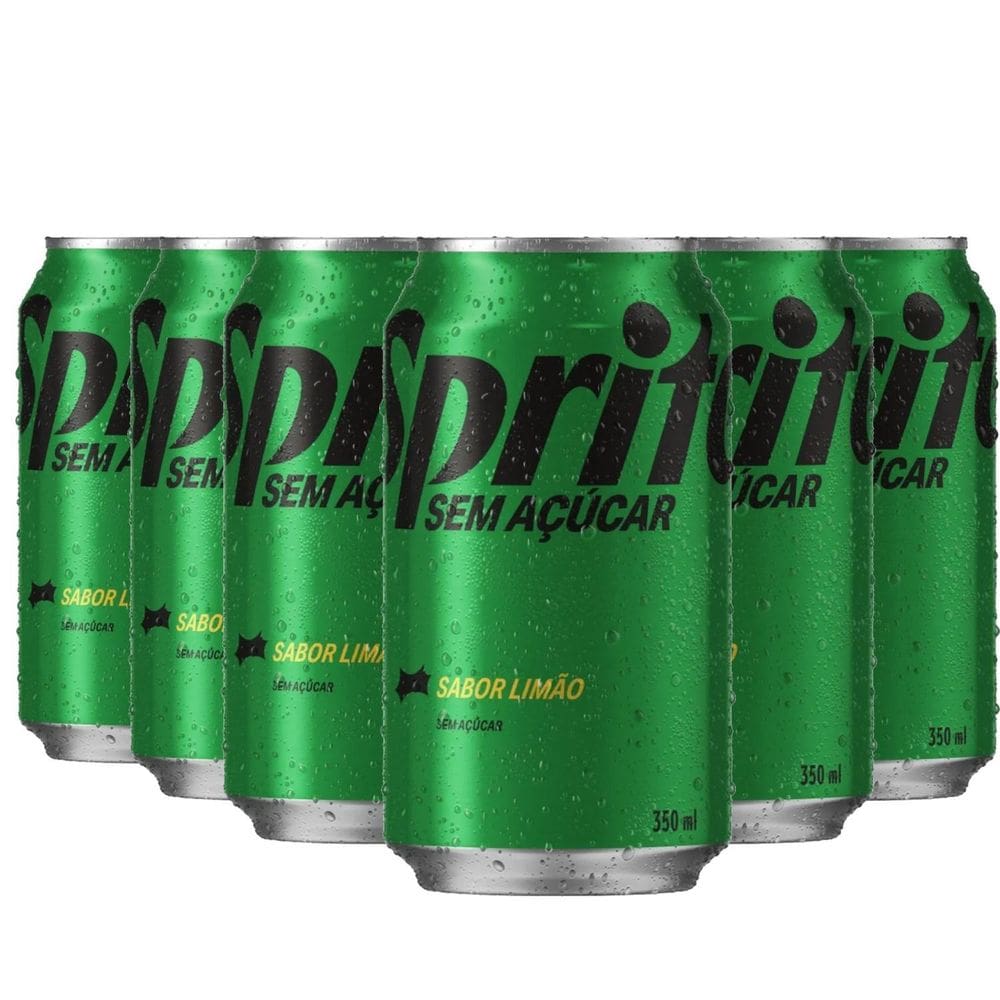 Kit Com 6Und Refrigerante Sprite Sem Açucar Lata 350Ml