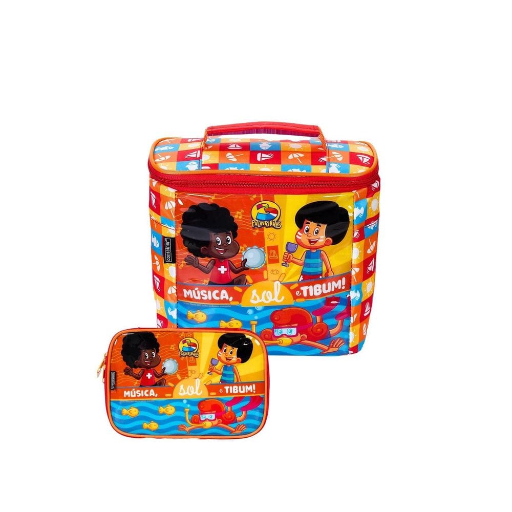 Kit Escolar Lancheira Térmica + Estojo Box 3Palavrinha