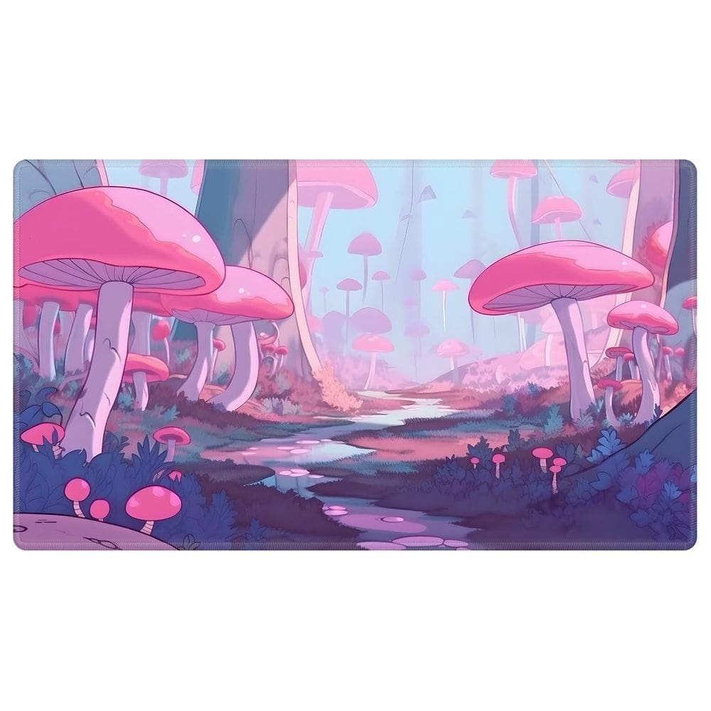 Cartão Playmat EDGFRTOIO 60x35cm Anime Pink Mushroom Forest