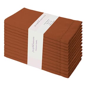 Conjunto de 12 guardanapos de jantar PurpleEssences Rust 100% algodão