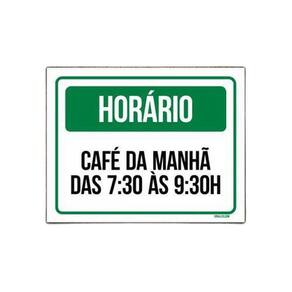 Placa Sinalização - Horário Café Manhá Hotel 18X23
